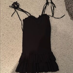 Chic Black Ruffled Dress